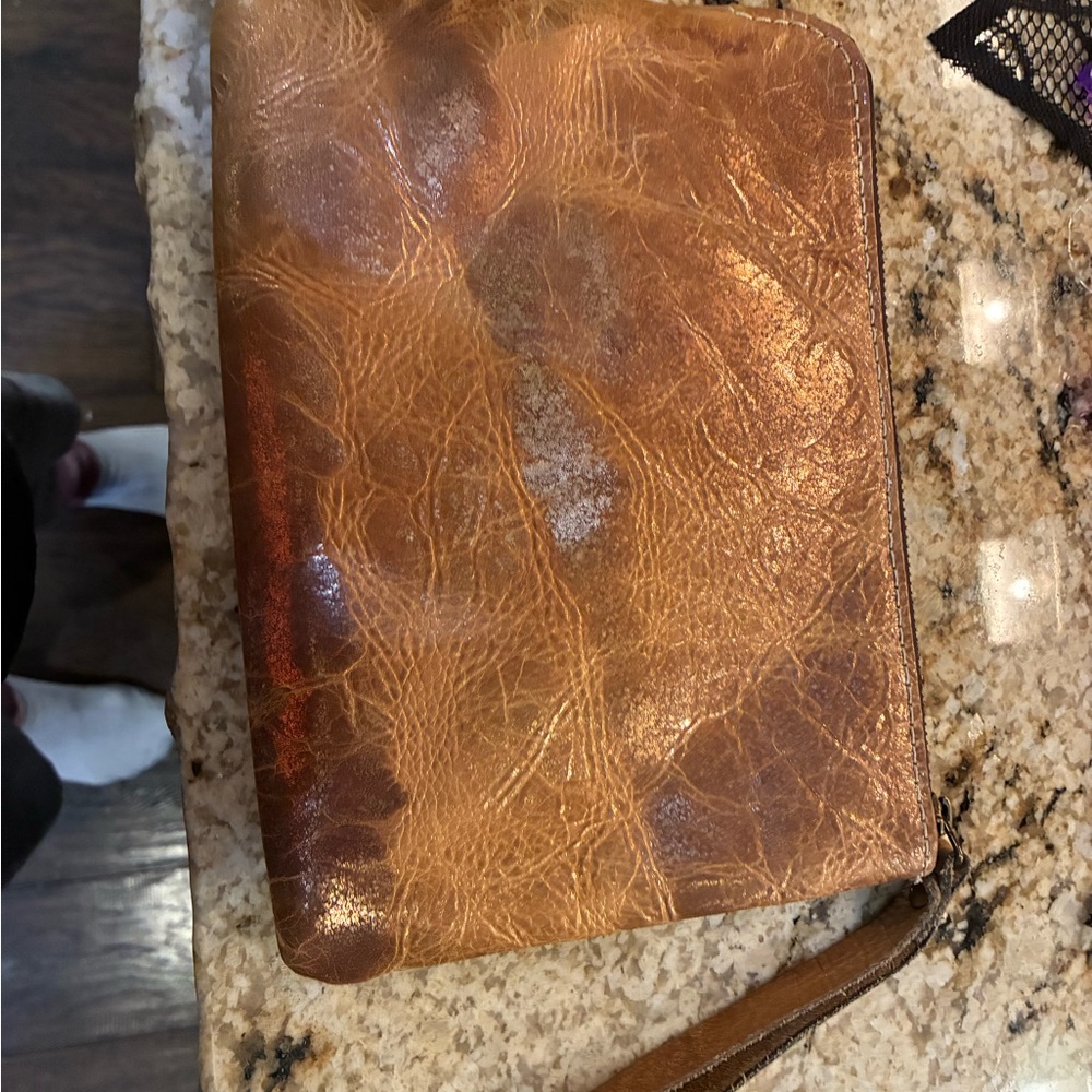 Patricia Nash Gold Leather Wristlet